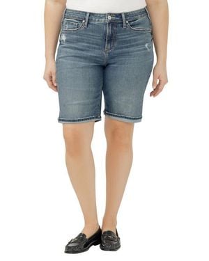 Silver Jeans Co. Suki Denim Bermuda Shorts - Blue