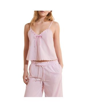 Etam Time Scalloped Cotton Camisole - Purple