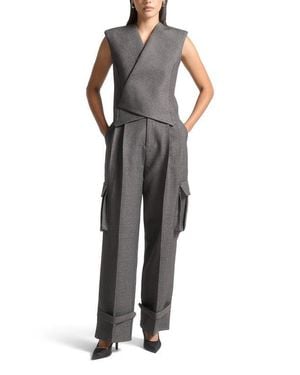 Manière De Voir Laurence Tailored Wrap Waistcoat - Gray