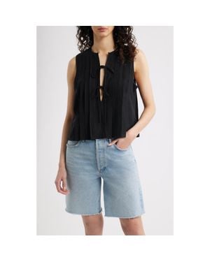 Rails Aja Pleat Sleeveless Top - Black