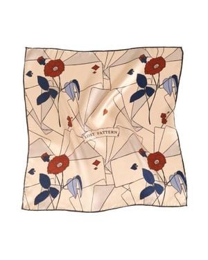 Lost Pattern Little Egret Silk Pocket Square - Green