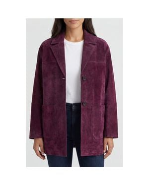 NVLT Patch Pocket Suede Jacket - Purple