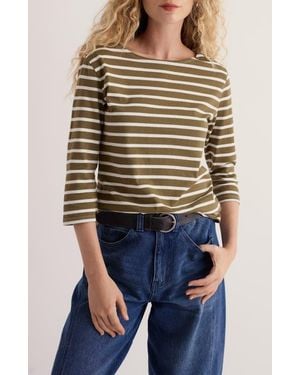 Seasalt Cornwall Sailor Striped Organic Cotton Top - Blue