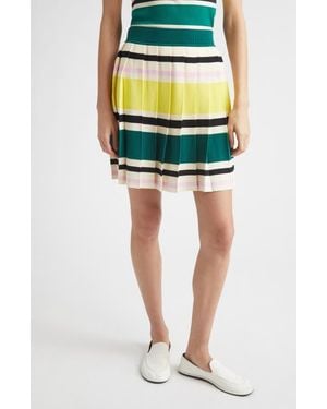 Marimekko Runous Helvi Stripe Pleated Knit Skirt - Green