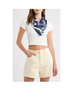 Treasure & Bond Paisley Print Scrunchie Scarf - Blue