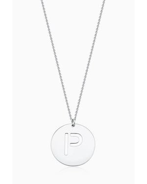 Oradina Say My Name Initial Pendant Necklace - White
