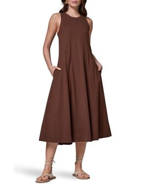 Donna Karan Sleeveless Cotton Jersey Maxi Dress - Brown