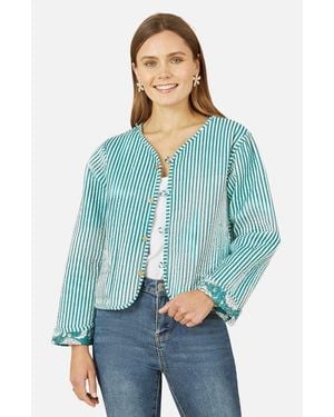 Yumi' Floral Patchwork Reversible Jacket - Blue