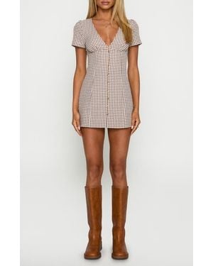 Princess Polly Loveliness Check Skirted Romper - White