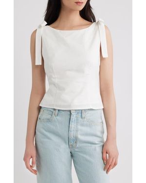 Petal & Pup Everett Shoulder Bow Sleeveless Top - Blue