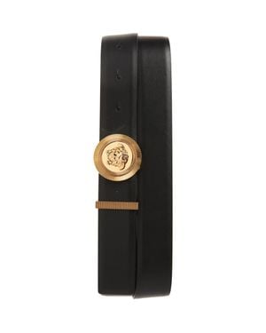 Versace Biggie Medusa Leather Belt - Black