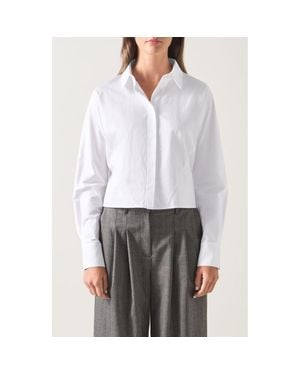 LK Bennett Liz Cotton Crop Button-Up Shirt - White