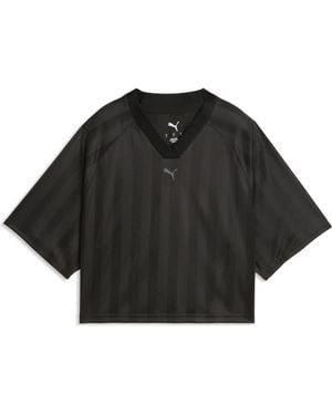 PUMA League Jersey Crop Top - Black