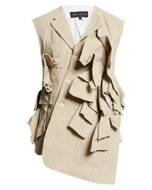 Comme des Garçons Asymmetric Heavyweight Linen Canvas Vest - Natural