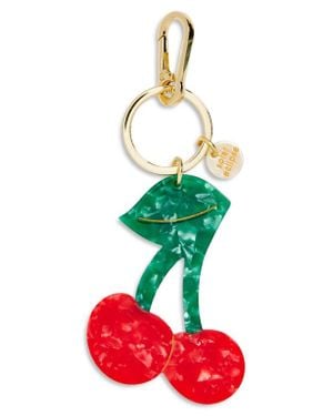 Solar Eclipse Hand Painted Cherry Key Chain Bag Charm - White