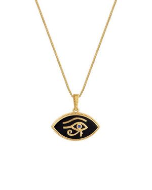 Karma and Luck Sacred Gaze Eye Of Horus Necklace - Metallic