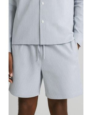 D.RT Stripe Drawstring Waist Shorts - Gray