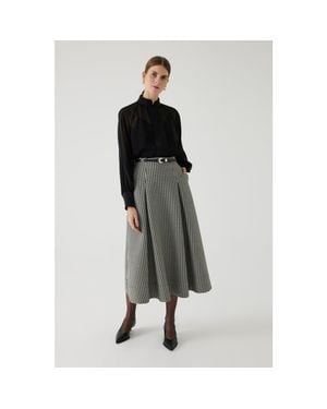 Exquise Adesina A Line Midi Skirt - Gray