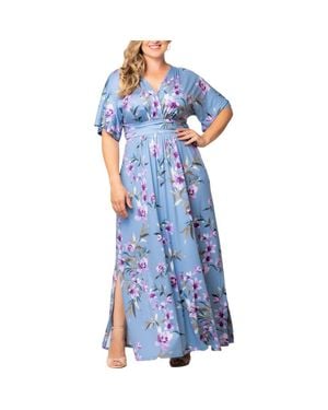 Kiyonna Vienna Maxi Dress - Blue