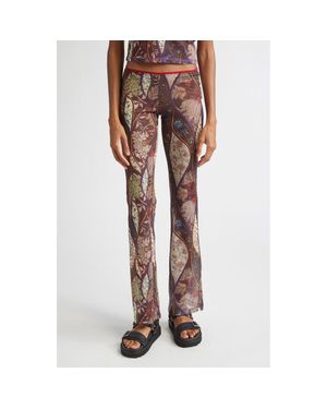 Siedres Flo Floral Paisley Mesh Flare Pants - Multicolor