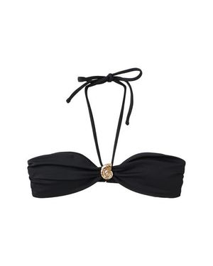 Mango Metallic Shell Bikini Top - Black