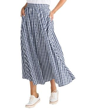 Brave+True Lucy Plaid Maxi Skirt - Blue