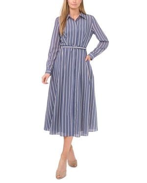 Ted Baker Stripe Long Sleeve Shirtdress - Blue