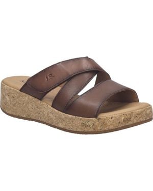 Josef Seibel Evita 04 Platform Wedge Slide Sandal - Brown