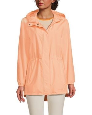 Lands' End Squall Packable Waterproof Raincoat - Orange