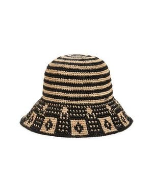 Brixton Redding Packable Straw Bucket Hat - White