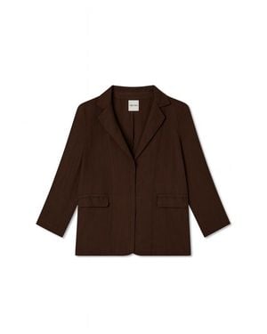 VIR VITA Margaret Linen Blazer - Brown