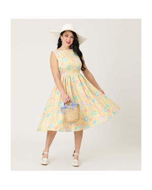 Unique Vintage Livvie Swing Dress - Yellow