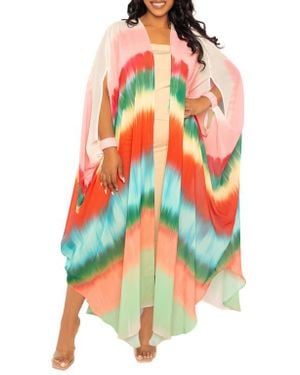 Buxom Couture Ombré Stripe Elastic Cuff Cover-Up - Multicolor
