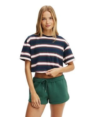 Cotton On Active Cropped Graphic Active Tee - Blue