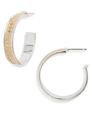 Anna Beck Medium Classic Hoop Earrings - White