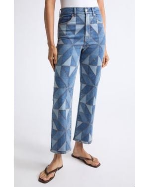 Veronica Beard Dylan High Waist Ankle Straight Leg Jeans - Blue