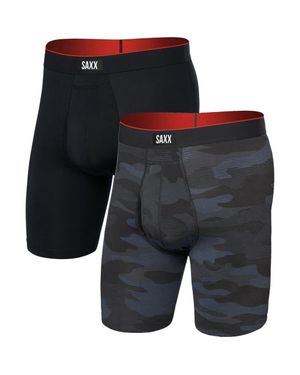 Saxx Underwear Co. Assorted 2-Pack Multi-Sport Mesh Long Boxer Briefs - Black
