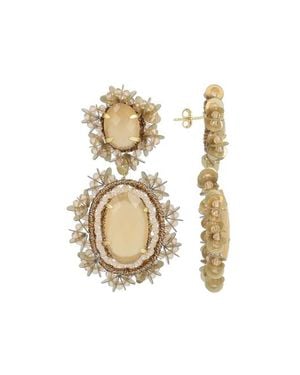 LOTT.gioielli Ce Si Pendant Earring Double W/ Sequins L - Metallic