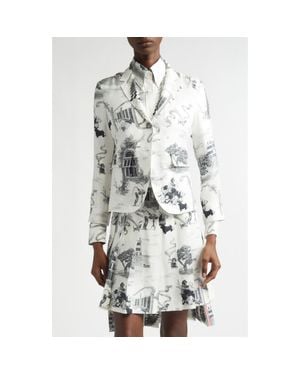 Thom Browne Hector Toile Silk Jacket - Metallic