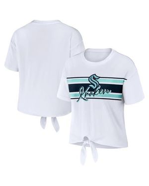 WEAR by Erin Andrews Seattle Kraken Front Knot T-Shirt - White