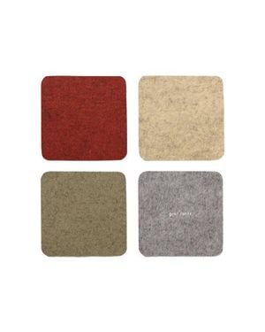Graf & Lantz Bierfilzl Merino Wool Square Coaster Solid 4 Pack - Multicolor