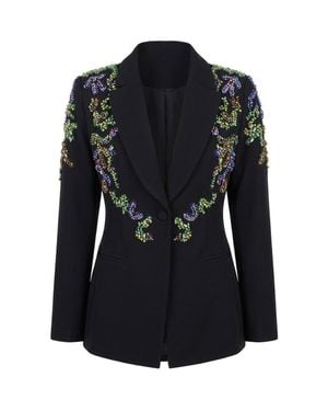 Modenaire Embellished Beaded Blazer - Black