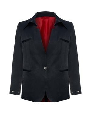 Pcfg Linen Blend Woven Jacket - Blue