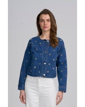 Elle Collection Grommet Jacket - Blue