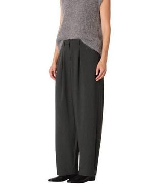 Whistles Wool Blend Barrel Trouser - Black