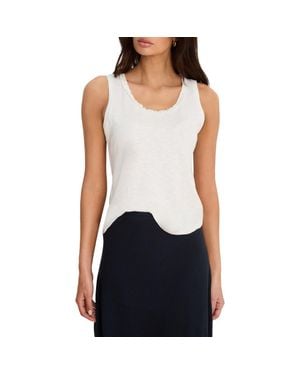 NIC+ZOE Ruffle Neck Tank - White