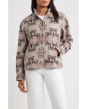 Pendleton Harding Half Zip Sweatshirt - Brown