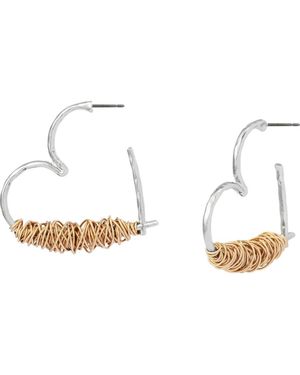 Robert Lee Morris Wire Heart Earrings - Metallic