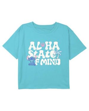 Lilo Et Stitch Girls' Aloha State Of Mind T-Shirt - Blue