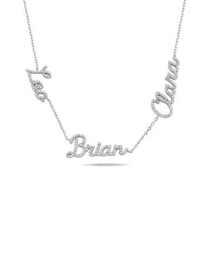 THE SIS KISS Crystal Script My Mantra Personalized Necklace - Metallic